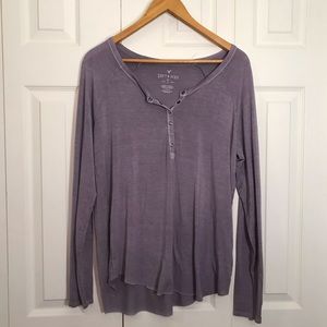 AE | Pale Purple Henley Long Sleeve